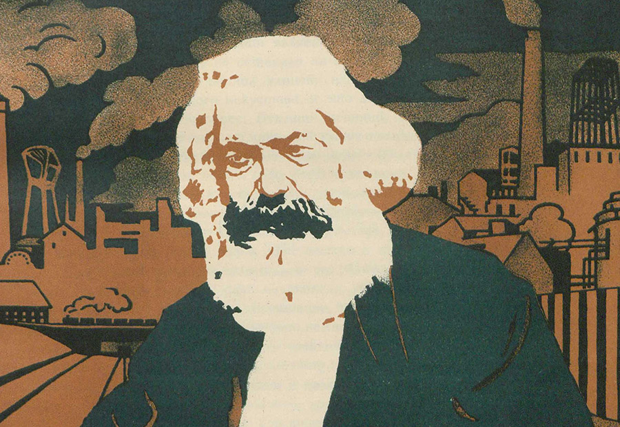 Marxism är inspirerat av Karl Marx, här i en sovjetisk poster från ca 1920-tal.