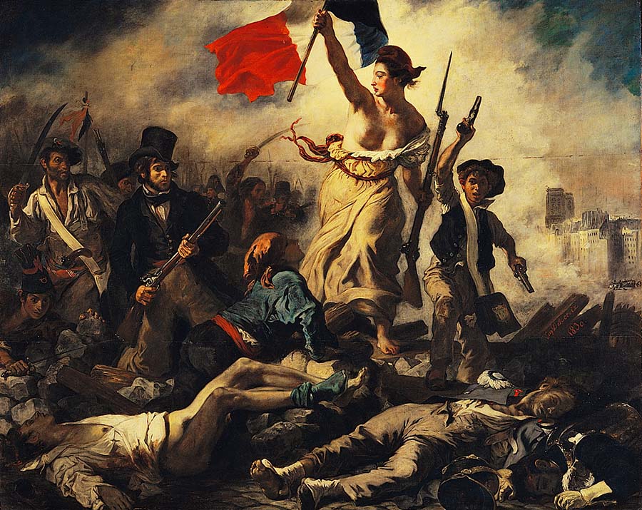 Den ikoniska målningen "La Liberté guidant le peuple" har blivit en symbol för liberalism.